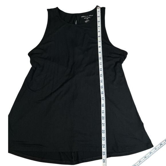 American Eagle Soft Sexy Ribbed Loose Black Size Small Cutouts on Back Oversized - Picture 9 of 10